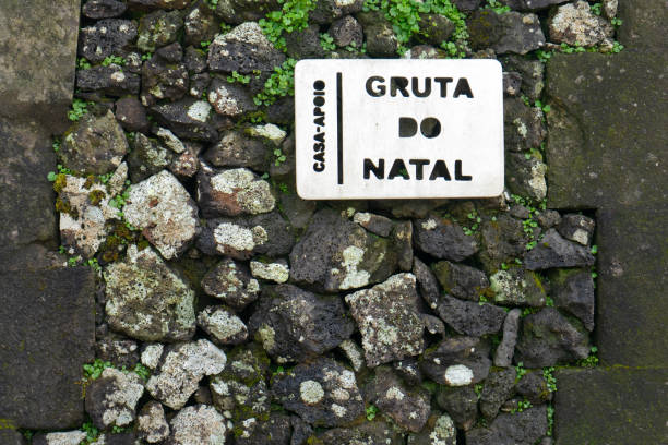 Terceira Island, Azores, Portugal. March 12, 2024. Quaint support house nestled near Terceira Island's Christmas Cave, Azores. Charming locale for holiday-themed imagery.