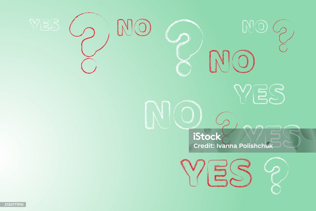 Correct Answer Is Background Text Yes No Mark Question On Green Background Copy Space Stock ...