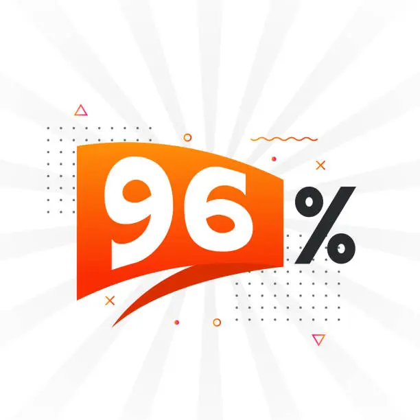 Vector illustration of 96% discount marketing banner promotion. 96 percent sales promotional design.
