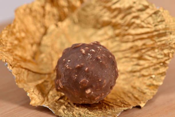 chocolate with chestnut sweet bonbon with chocolate coating isolated taste