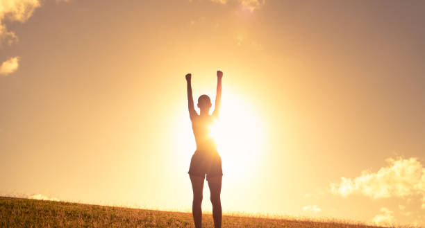 istock Strong confident woman silhouette. 2120851747