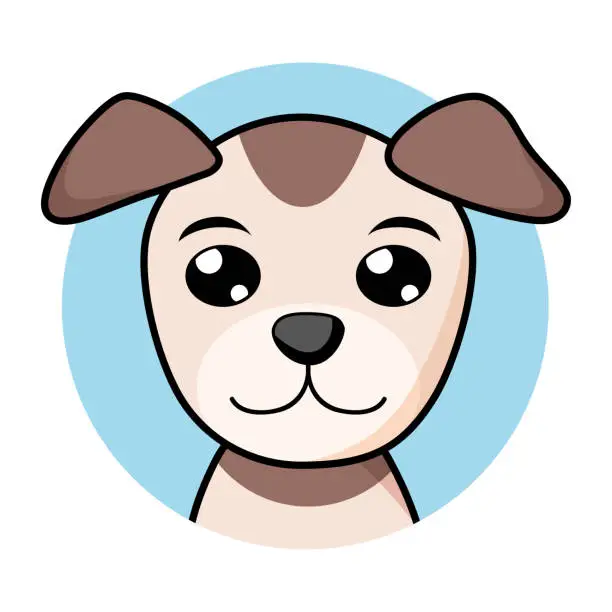 Vector illustration of Cute dog face portrait