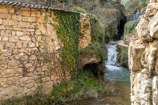 Fluvial course in Tobera waterfalls, Burgos