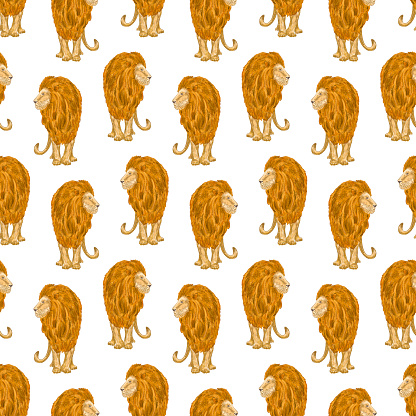Lion  Seamless Pattern