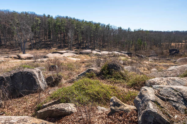 istock Rocks from Devil's Den in the Gettysburg National Military Park 2121097349