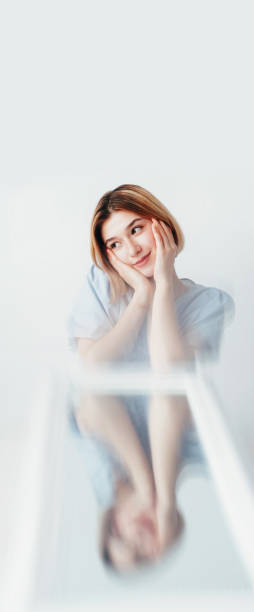 istock Personality disorder fake woman mirror reflection 2121102065