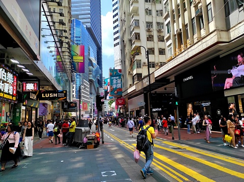 Hong Kong, March 24, 2024 : Causeway bay highway traffic area, Hong Kong.