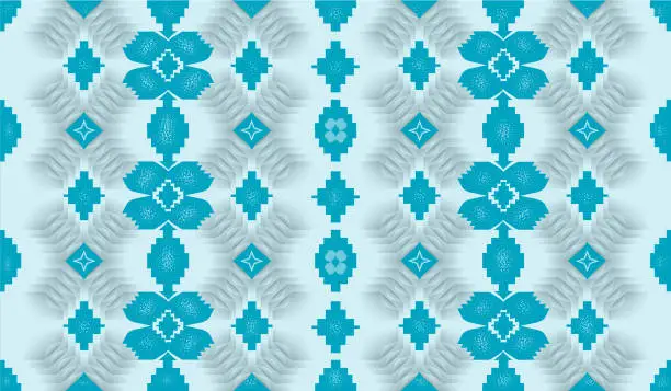 Vector illustration of blue abstract background with white squares