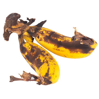 banana old isolated on white background.