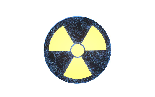 Glowing radioactive symbol. Image created entirely in-camera, no Photoshop manipulation.