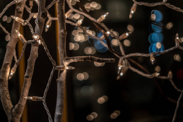 istock Close Up Christmas Lights Bokeh Circles Outside 2121243543