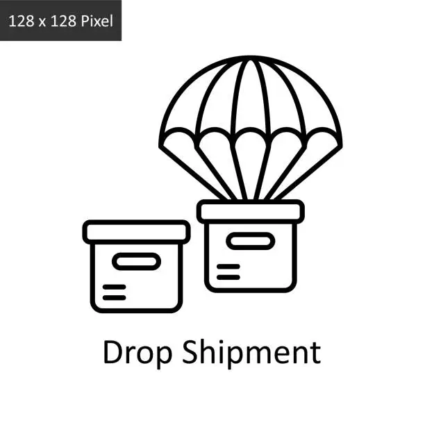 Vector illustration of Drop Shipment  vector outline icon design illustration. Logistics Delivery symbol on White background EPS 10 File