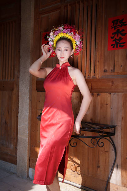 istock Asian woman with Chinese headband 2121282224
