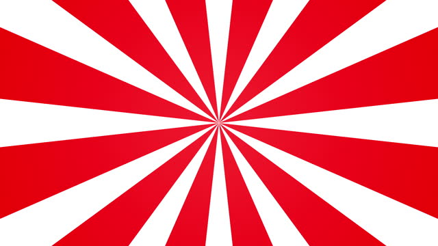Red and white sunburst background, slowly rotating loop animation video