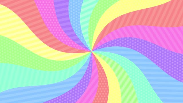 Retro Radial, Swirl, Whirl, Curved Sunburst Background_ Colorful Rainbow