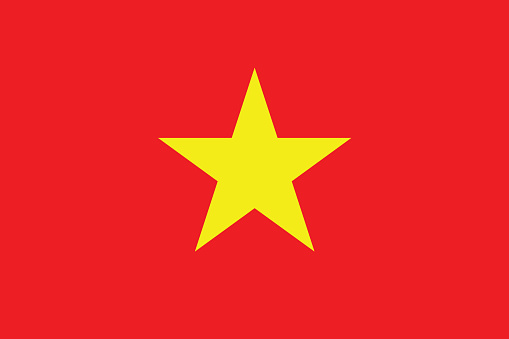 Vietnam flag. Flag icon. Standard color. Standard size. A rectangular flag. Computer illustration. Digital illustration. Vector illustration.