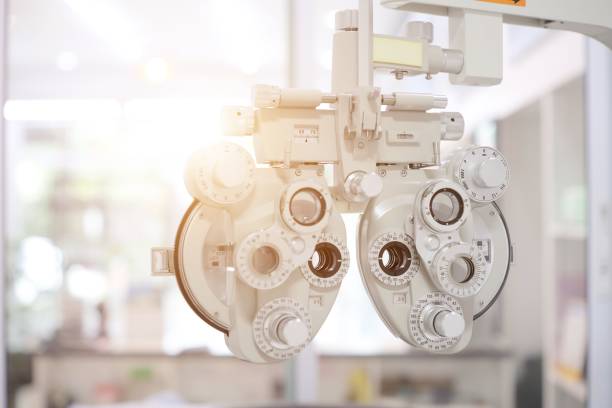 Phoropter eye test in hospital