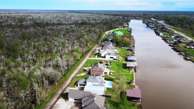 Louisiana Canal Neighborhood Baton Rouge Drone