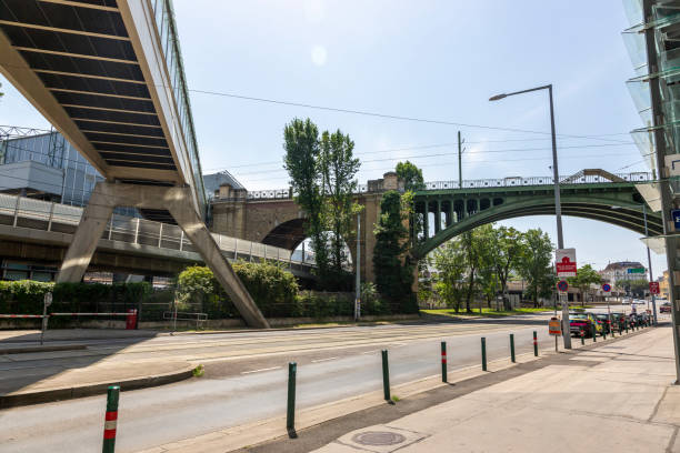 Vienna, Austria - June 21, 2023: Bridges over Heiligenstedterstrasse in Vienna