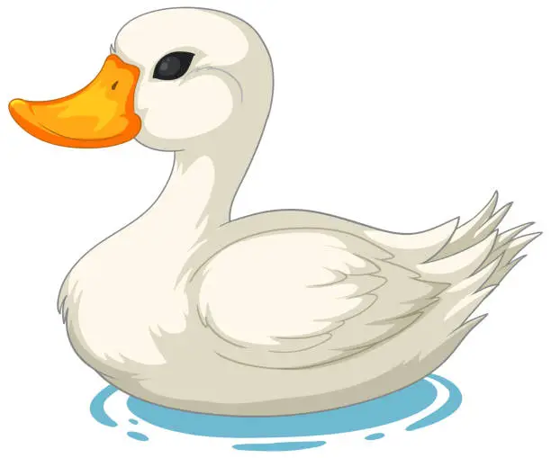 Vector illustration of Vector graphic of a duck floating peacefully