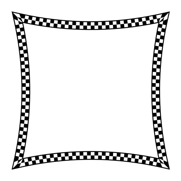 ilustraciones, imágenes clip art, dibujos animados e iconos de stock de checkered square vintage frame  check pattern checkered vector vintage frames retro badge banners decorative frame elements art frames picture frames ornamental framing decoration ornamental silhouette black - siding white backgrounds pattern