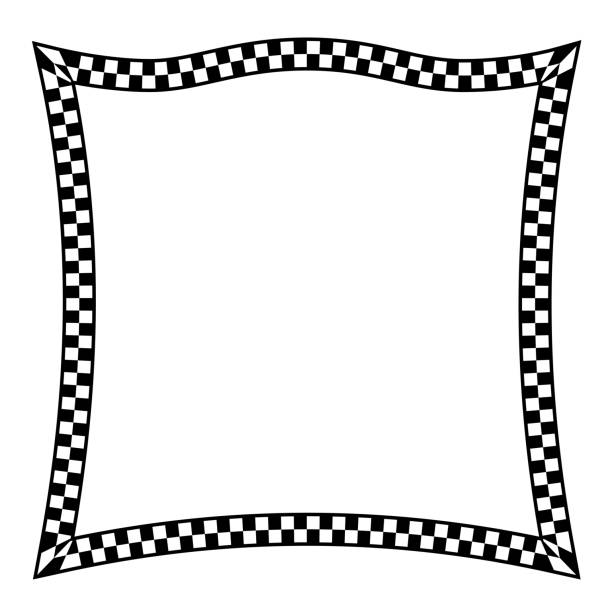 ilustraciones, imágenes clip art, dibujos animados e iconos de stock de checkered square vintage frame check pattern checkered vector vintage frames retro badge banners decorative frame elements art frames picture frames ornamental framing decoration ornamental silhouette black - siding white backgrounds pattern