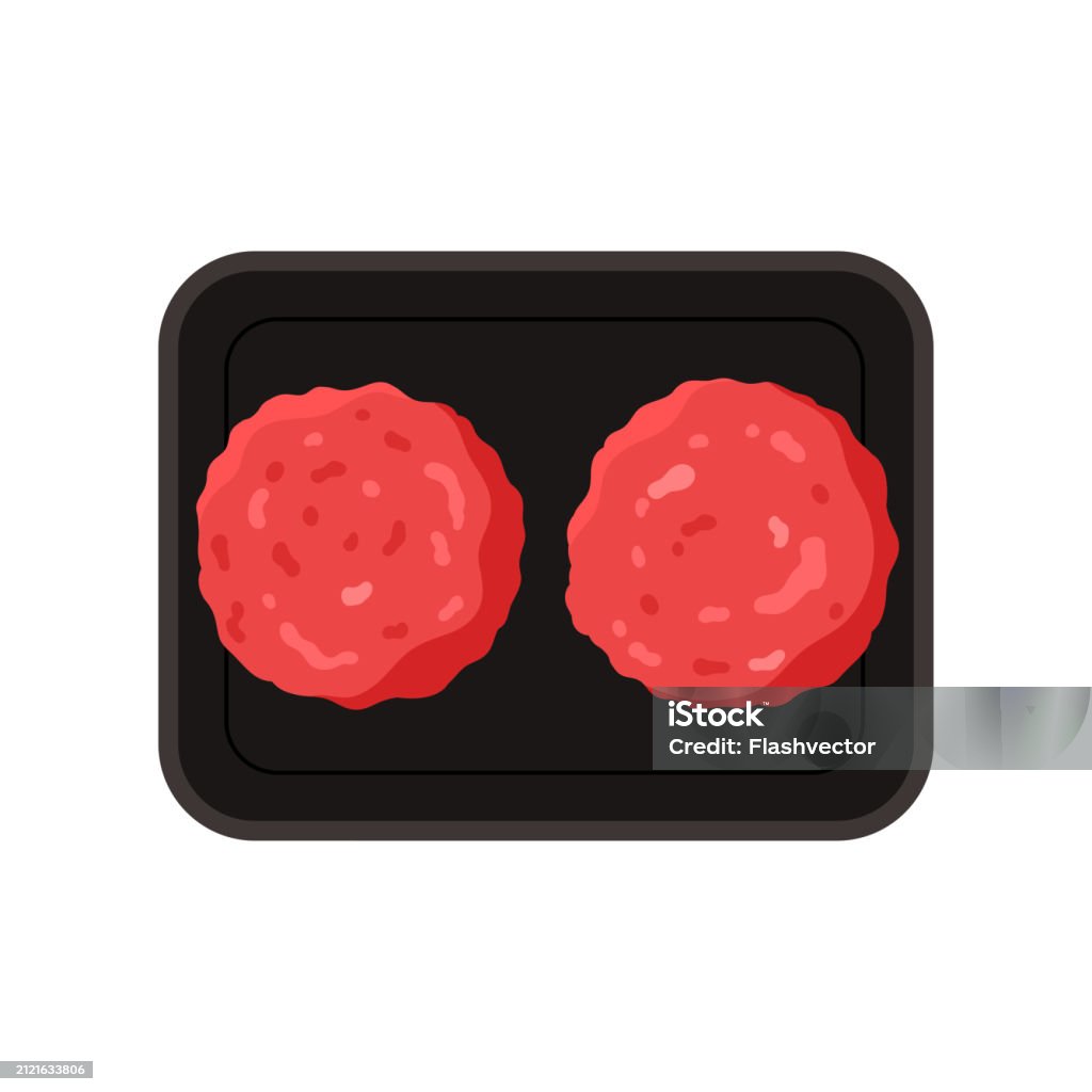 Meatball Object Plastic Tray With Raw Meatballs From Minced Meat Top View Of Black ...