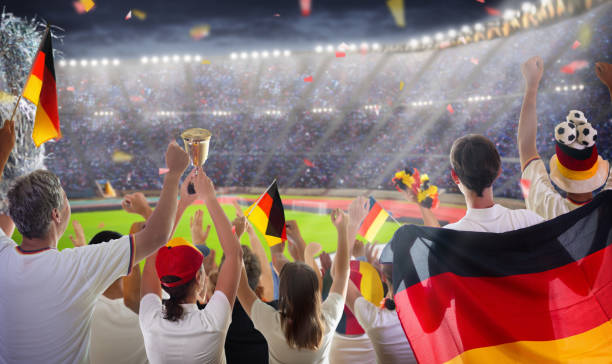 istock Germany football team supporter on stadium. 2121639006