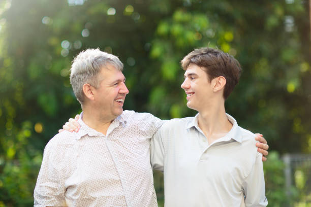 istock Father and son on sunny summer day 2121646678