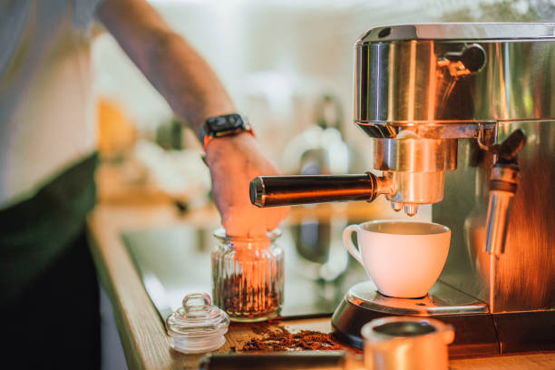 istock Coffee spices. Barista preparing coffee drink. 2121706957