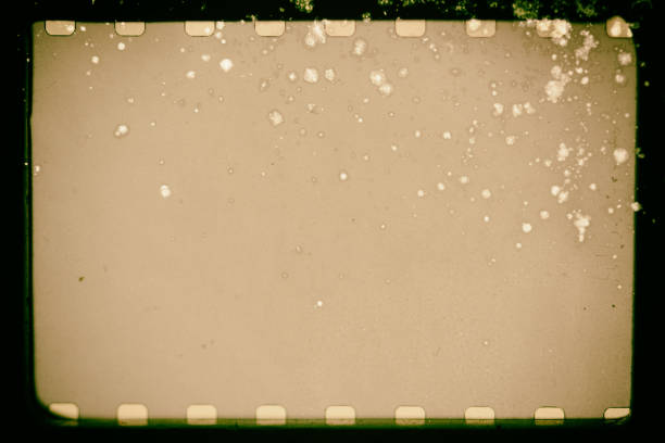 istock Old technology, film strip. Copy space 2121714062