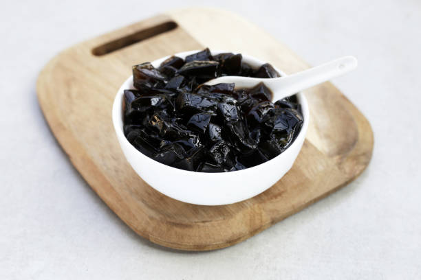 istock Grass jelly, herbal dessert. Mesona chinensis 2121753369