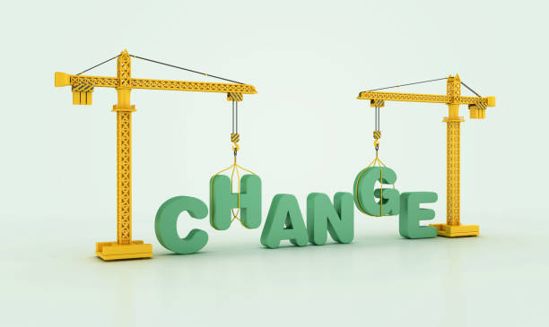 istock CHANGE Word with Tower Crane 2121779790