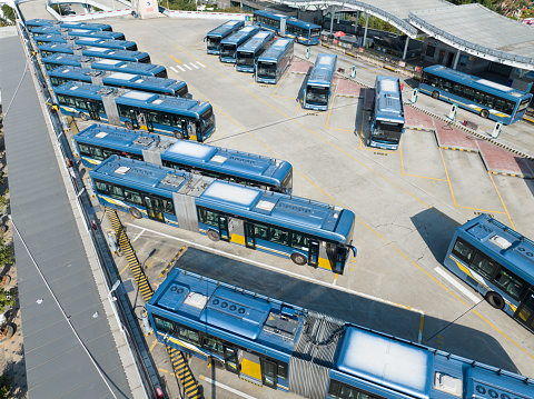 Electric bus charging station