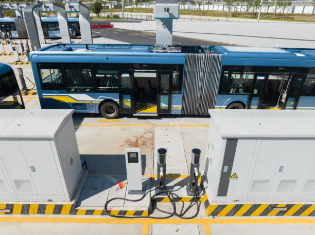 istock Electric bus charging equipment 2121816059