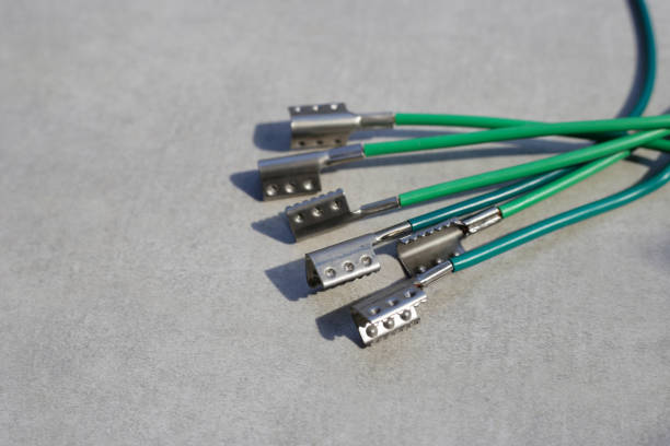 istock Electrical cables with terminals. Wires used to power machine tools 2121822267