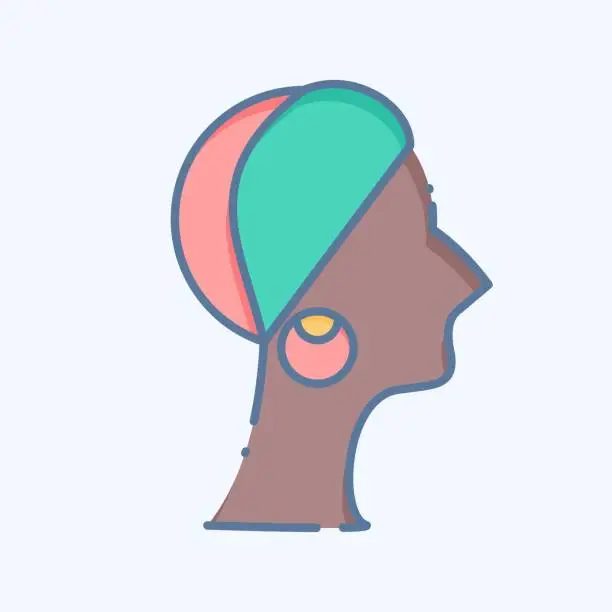 Vector illustration of Icon African Woman. related to South Africa symbol. doodle style. simple design illustration