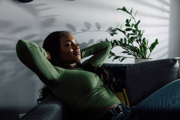 istock Woman resting at home 2121836796