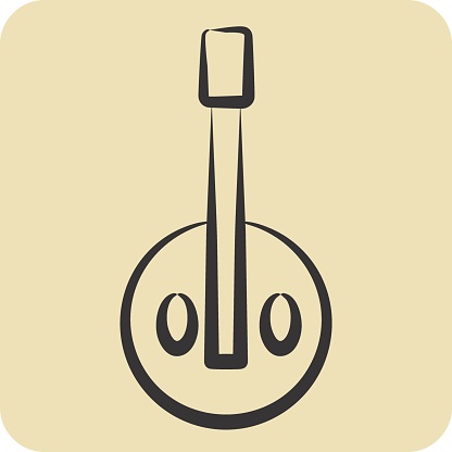 Icon Kora. related to South Africa symbol. hand drawn style. simple design illustration
