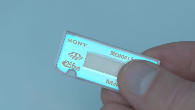 From past, obsolete memory card  for a camera and video camera