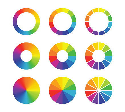 Color wheel guide icon set. Vector EPS 10