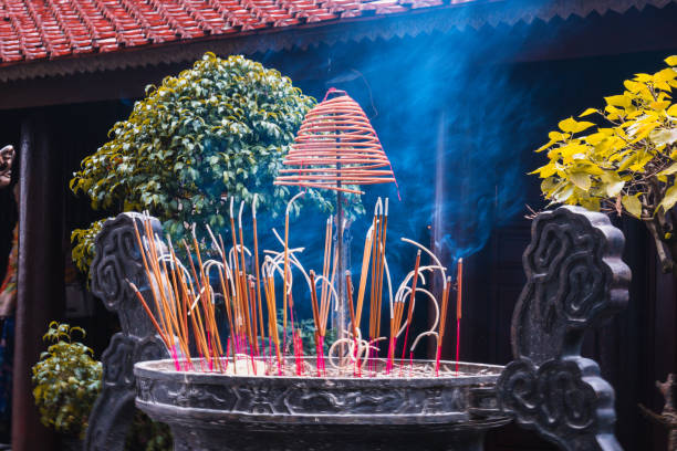 Spiral incense sticks in a Chua Ba Thien Hau Temple.