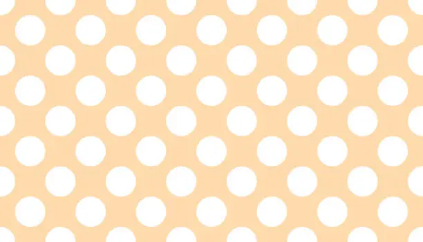 Vector illustration of Vector white polka dot pattern pastel orange background.