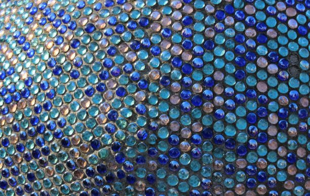 Iridescent Circle Glass Mosaic Textured Background