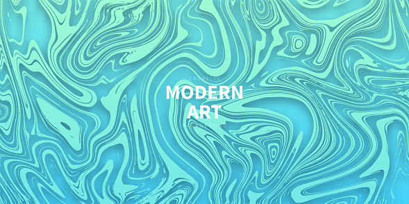 Modern and trendy background. Abstract design with a fluid, liquid effect and a beautiful color gradient. This illustration can be used for your design, with space for your text (colors used: Turquoise, Green, Blue). Vector Illustration (EPS file, well layered and grouped), wide format (2:1). Easy to edit, manipulate, resize or colorize. Vector and Jpeg file of different sizes.