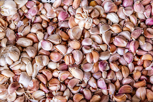 Garlic cloves found in bulk at the market