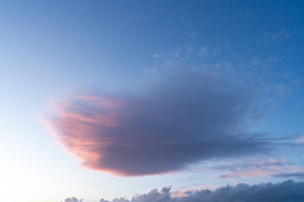 Colorful italian sunset with clouds. Purple clouds. Sunset over Florence, Italy. March 28th, 2024.
