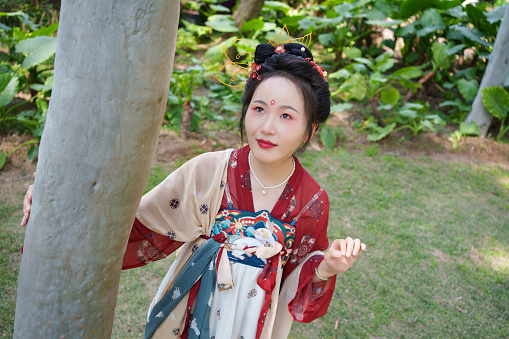 young woman wearing hanfu