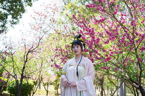 Young woman wearing Chinese Hanfu