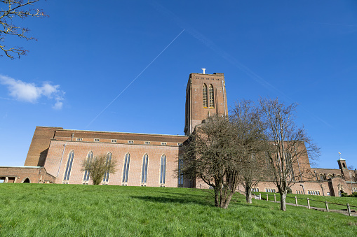 Sunny spring day in Surrey Guildford cathedral England Europe
